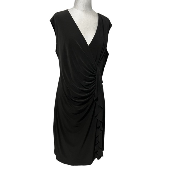 American Living Dresses & Skirts - American Living Draped Ruched  Sleeveless Sophisticated Black Dress Size 18W
